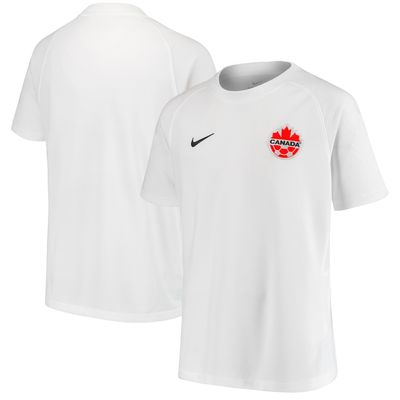 Youth Nike White Canada Soccer 2021 Away - Replica Jersey