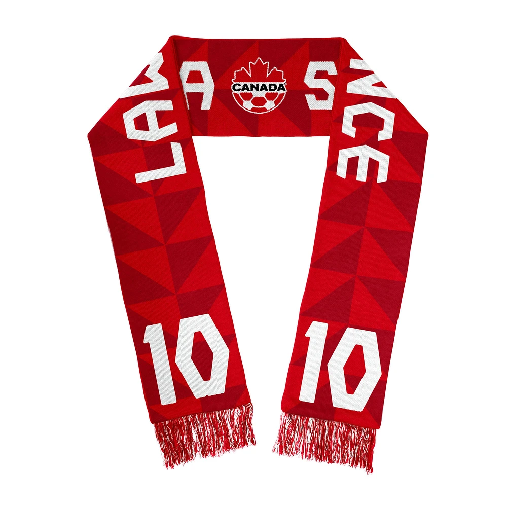 Écharpe de joueur en jacquard Nike Ashley Lawrence Canada Soccer rouge/blanc