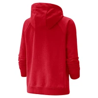 Chandail à capuchon raglan en molleton trois mélanges pour femmes de l'équipe nationale Nike Canada femmes, rouge