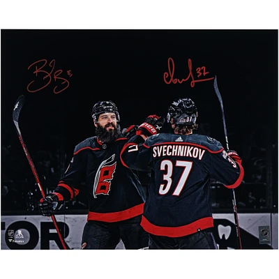 Andrei Svechnikov & Brent Burns Carolina Hurricanes Multi-Signed 16" x 20" Celebrating Photograph