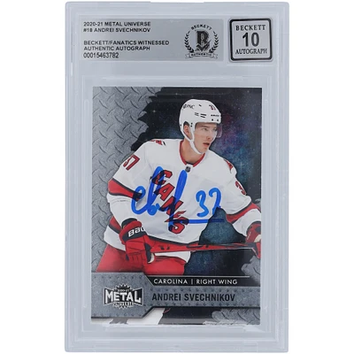 Andrei Svechnikov Carolina Hurricanes Autographed 2020-21 Skybox Metal Universe #18 Beckett Fanatics Witnessed Authenticated 10 Card
