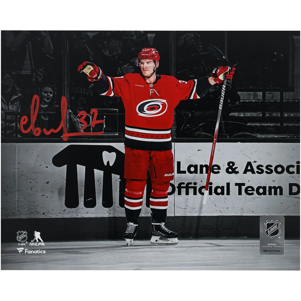 Andrei Svechnikov Carolina Hurricanes Autographed 8" x 10" Red Jersey Celebrating Spotlight Photograph
