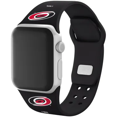Carolina Hurricanes Silicone Apple Watch Band - Black
