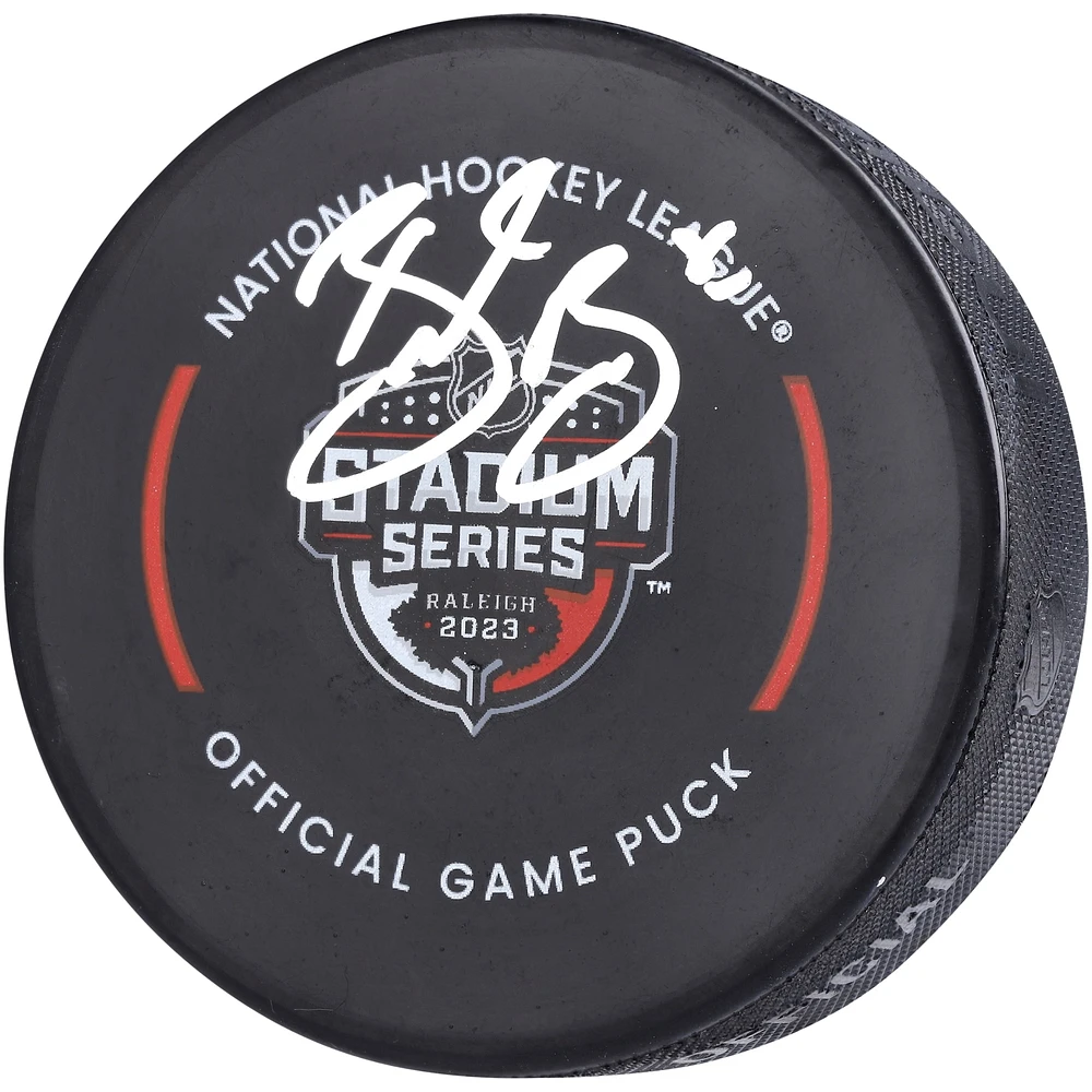 Brent Burns Carolina Hurricanes Autographed 2023 Stadium Series Official Game Puck