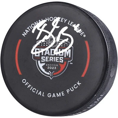 Brent Burns Carolina Hurricanes Autographed 2023 Stadium Series Official Game Puck