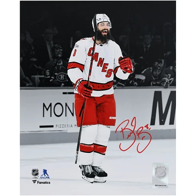 Brent Burns Carolina Hurricanes Autographed 8" x 10" White Jersey Celebrating Spotlight Photograph 