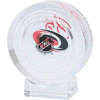 Brent Burns Carolina Hurricanes Autographed Crystal Puck - Filled with Ice from the 2023-24 Season 