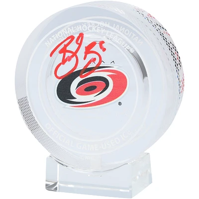 Brent Burns Carolina Hurricanes Autographed Crystal Puck - Filled with Ice from the 2023-24 Season 