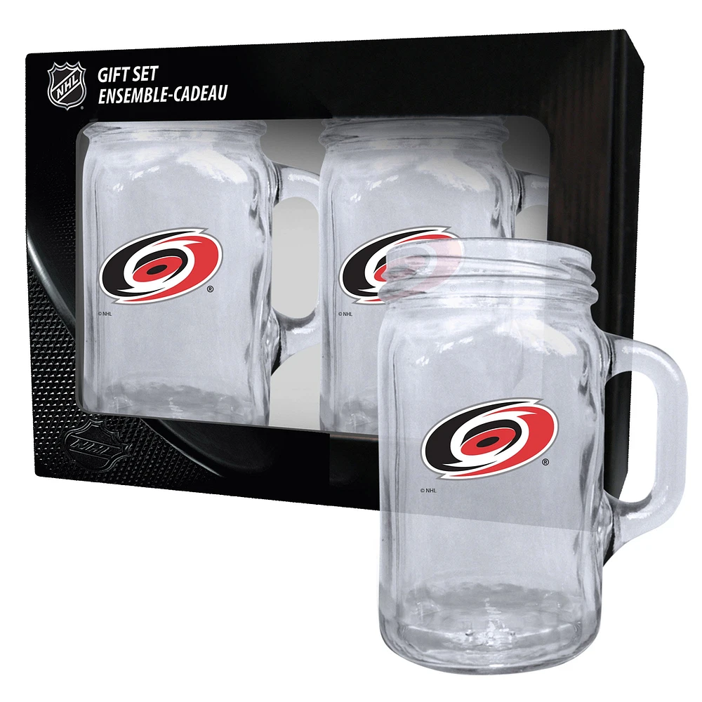 Carolina Hurricanes 2-Pack 16oz. Mason Mug Set