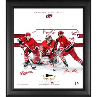 Carolina Hurricanes Framed 15" x 17" Franchise Foundations Collage with a Piece of Game Used Puck - Limited Edition of 919