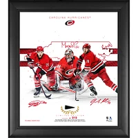 Carolina Hurricanes Framed 15" x 17" Franchise Foundations Collage with a Piece of Game Used Puck - Limited Edition of 919