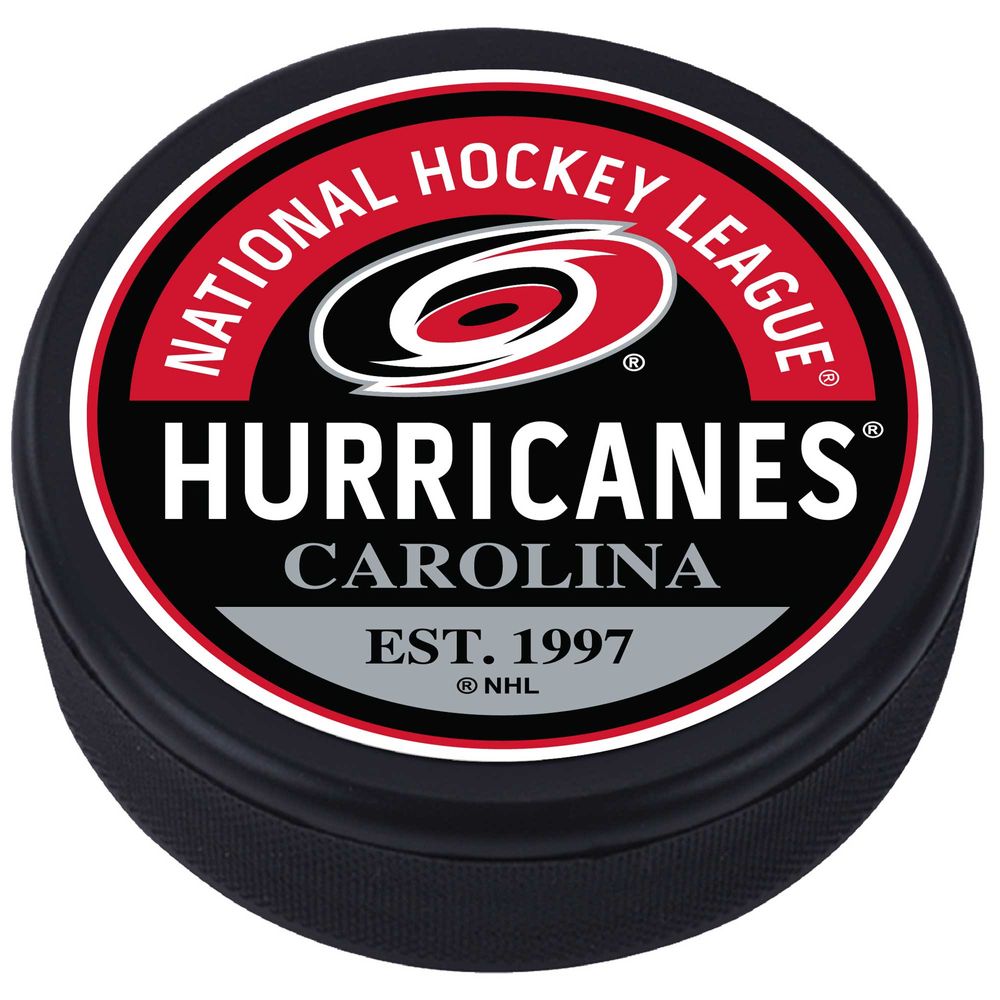 Carolina Hurricanes - Textured Block Logo Puck