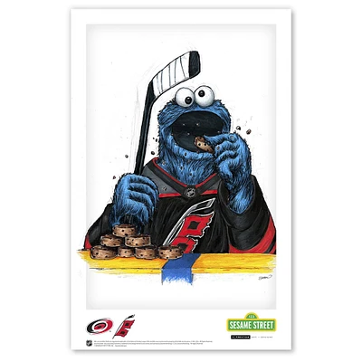 Cookie Monster Carolina Hurricanes 11" x 17" Sesame Street Poster Print