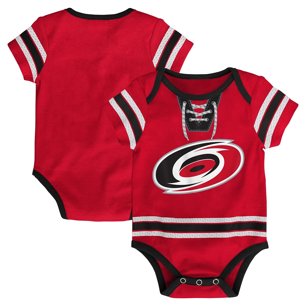 Body rouge en jersey de hockey des Hurricanes la Caroline pour bébé