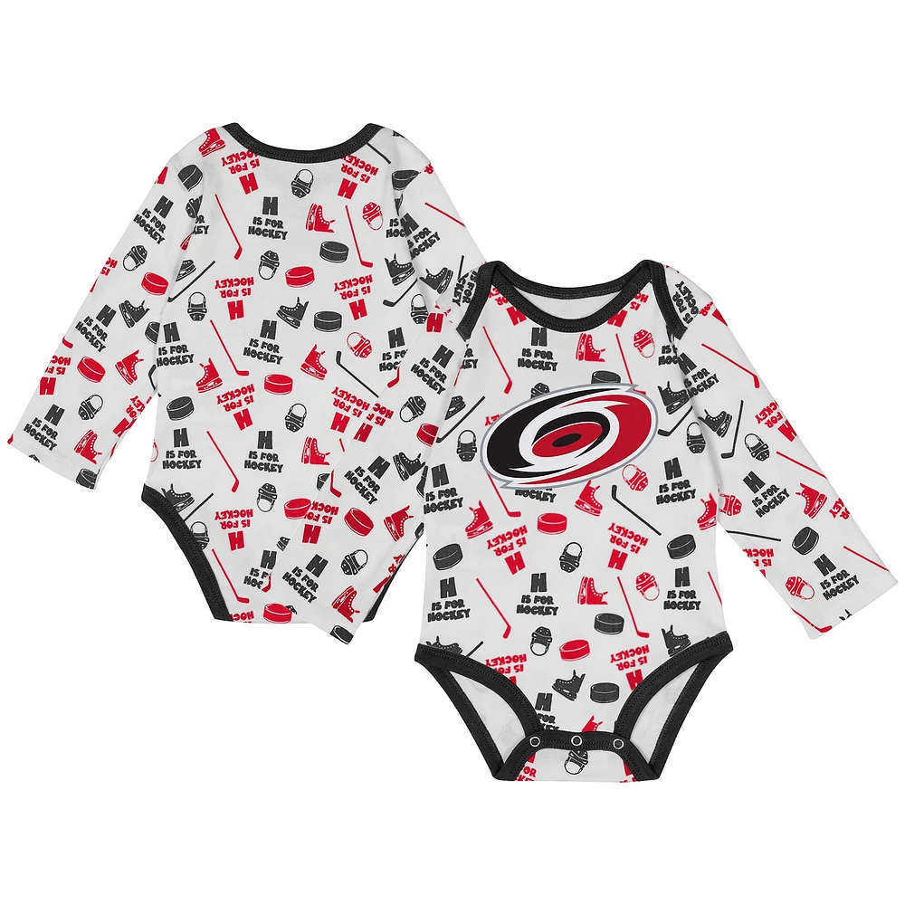 Body à manches longues pour bébé blanc Carolina Hurricanes Quick Learner