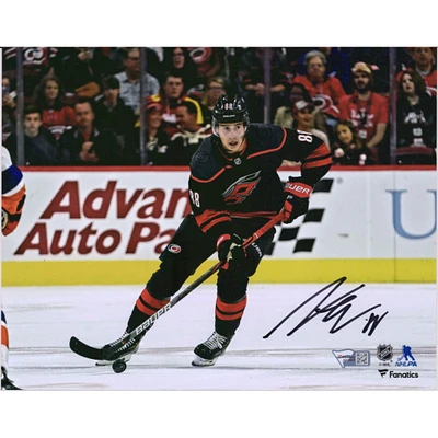 Martin Necas Carolina Hurricanes Autographed 8" x 10" Jersey Skating Photograph