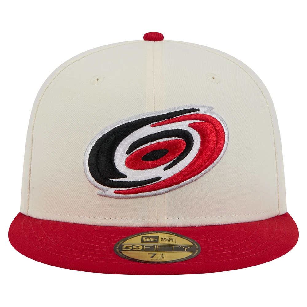Men's New Era  White Carolina Hurricanes Chrome Two-Toned 59FIFTY Fitted Hat