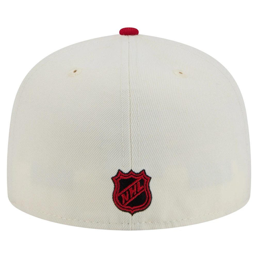 Men's New Era  White Carolina Hurricanes Chrome Two-Toned 59FIFTY Fitted Hat
