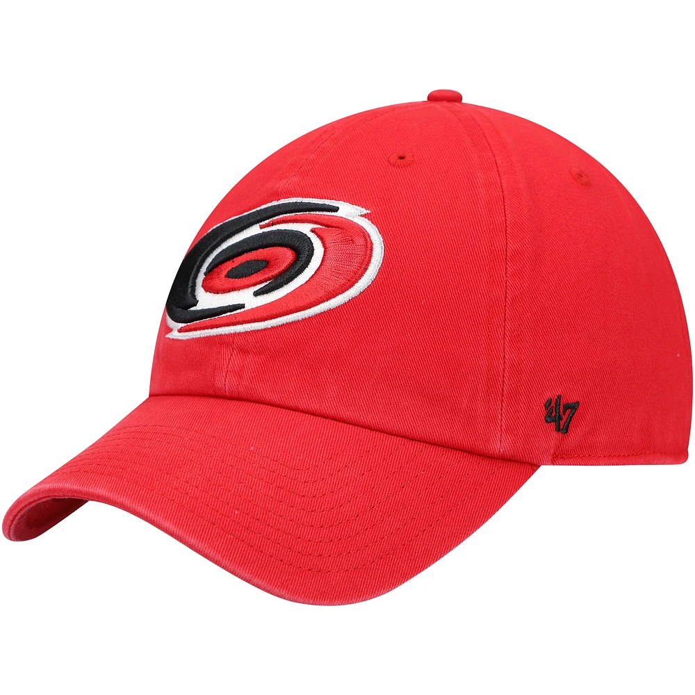 Casquette réglable '47 Red Carolina Hurricanes Team Clean Up pour homme