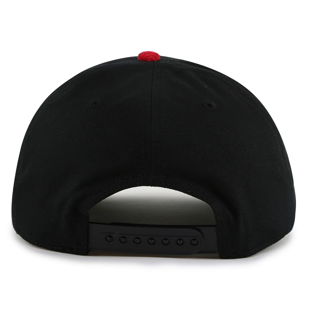 Men's American Needle  Black/Red Carolina Hurricanes Burnett Adjustable Hat