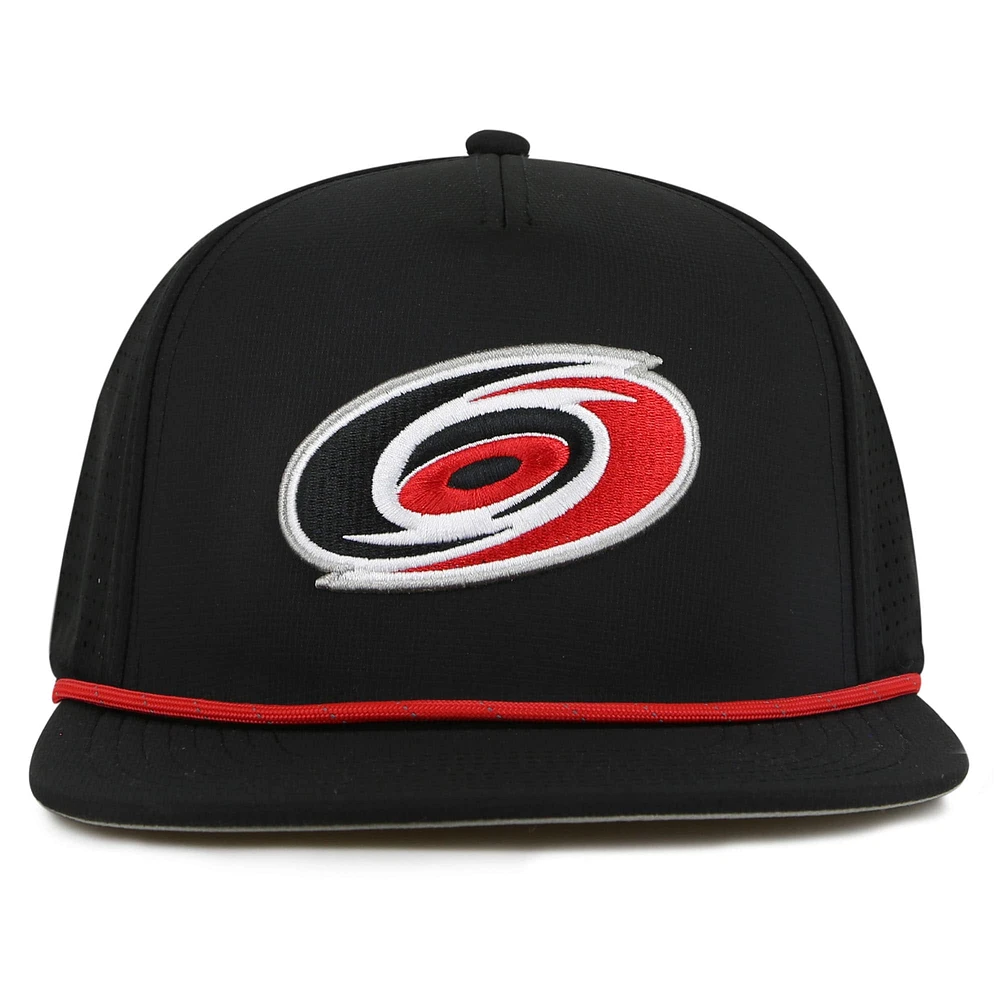 Men's American Needle  Black Carolina Hurricanes Buxton Pro Tech Adjustable Hat