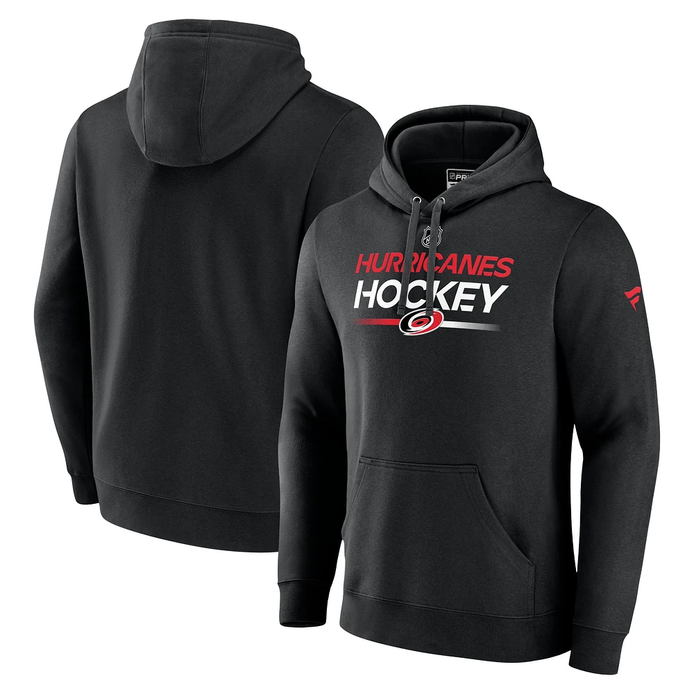 Men's  Black Carolina Hurricanes Authentic Pro Pullover Hoodie