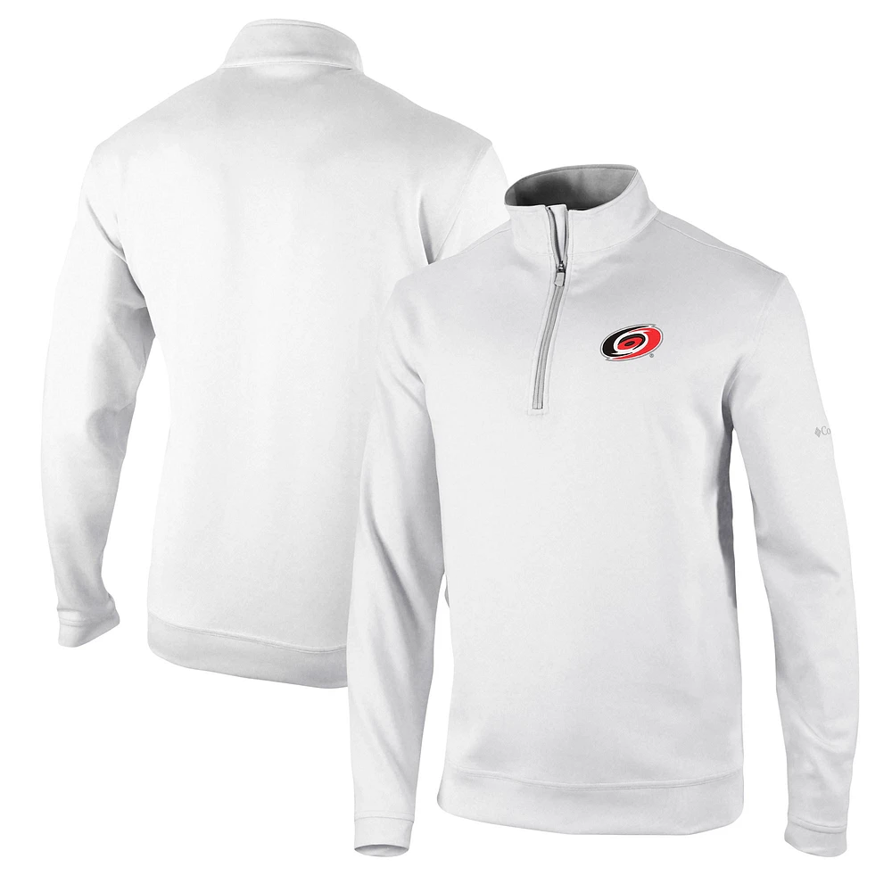 Veste Columbia White Carolina Hurricanes Wickham Hills Omni-Wick Quarter-Zip pour hommes