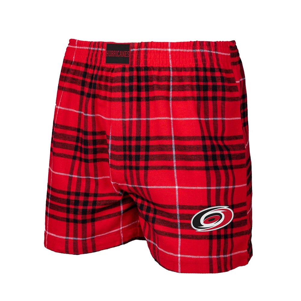 Men's Concepts Sport Red/Black Carolina Hurricanes Concord Flannel Boxers