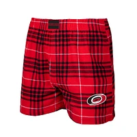 Men's Concepts Sport Red/Black Carolina Hurricanes Concord Flannel Boxers