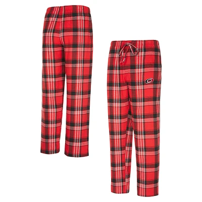 Pantalon de nuit en flanelle rouge/noir pour homme Concepts Sport Carolina Hurricanes Region