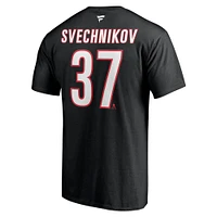 Men's Fanatics Andrei Svechnikov Black Carolina Hurricanes Alternate Authentic Stack Name & Number T-Shirt