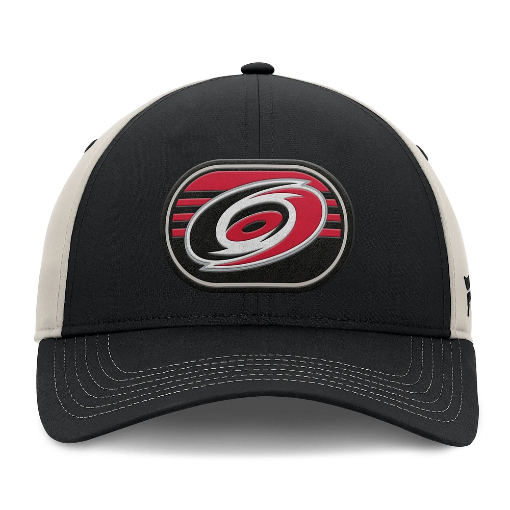 Men's  Fanatics  Black/Gray Carolina Hurricanes 2025 Stanley Cup Playoffs Locker Room Trucker Adjustable Hat