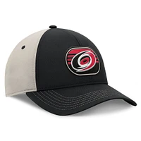 Men's  Fanatics  Black/Gray Carolina Hurricanes 2025 Stanley Cup Playoffs Locker Room Trucker Adjustable Hat