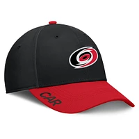 Casquette Fanatics noire/rouge pour homme Authentic Pro Rink Flex des Hurricanes de la Caroline