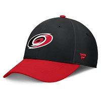 Casquette Fanatics noire/rouge pour homme Authentic Pro Rink Flex des Hurricanes de la Caroline