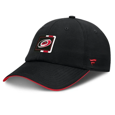 Casquette ajustable Authentic Pro Ripstop noire/rouge Carolina Hurricanes Fanatics pour homme