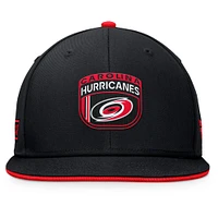 Casquette snapback de repêchage de la LNH 2024 Fanatics pour hommes, noire des Hurricanes de la Caroline