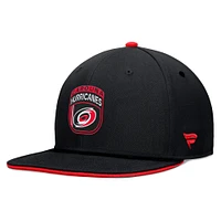 Casquette snapback de repêchage de la LNH 2024 Fanatics pour hommes, noire des Hurricanes de la Caroline