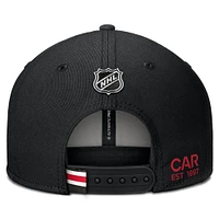 Casquette Snapback Pro Prime authentique pour hommes Fanatics Black Carolina Hurricanes