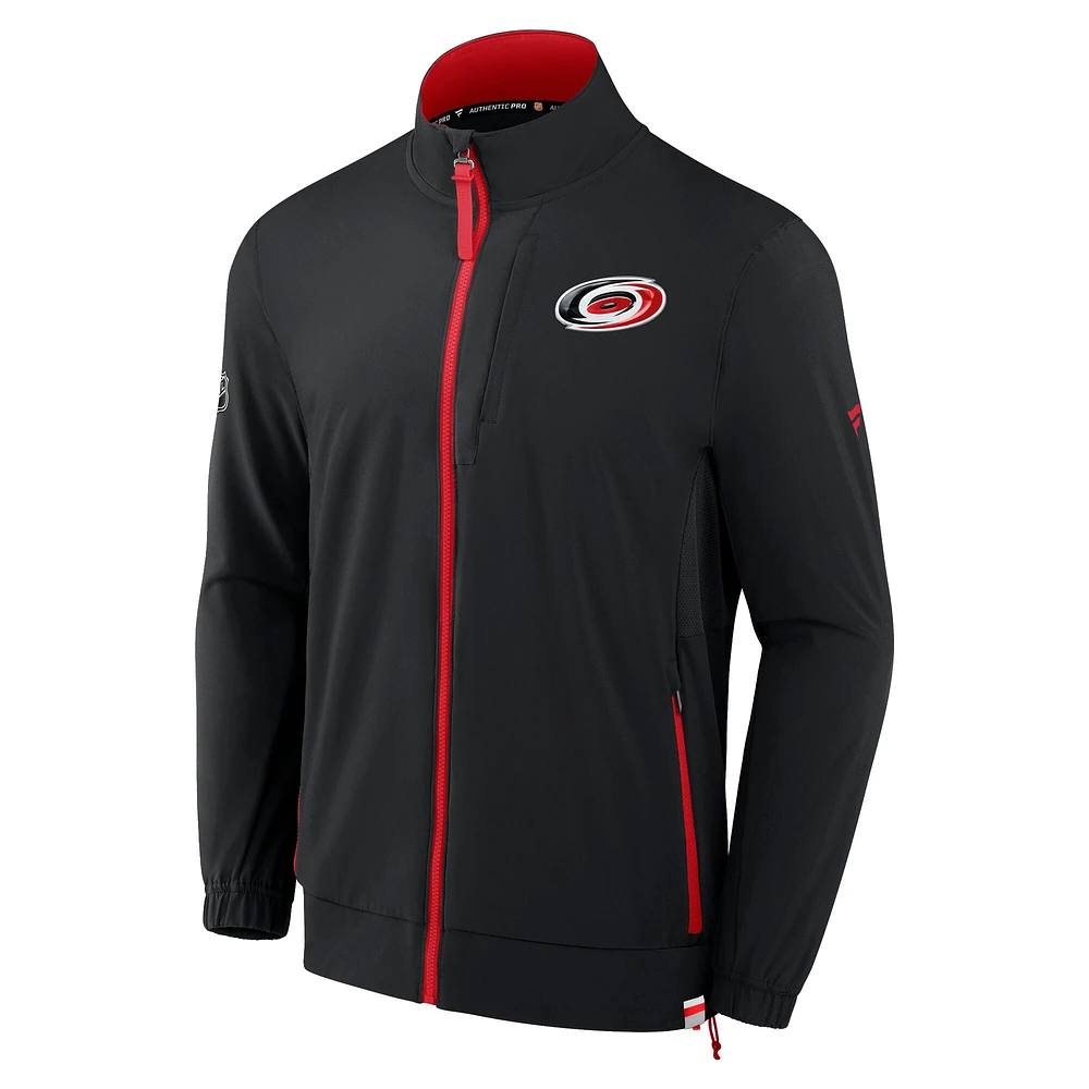 Men's Fanatics  Black Carolina Hurricanes Authentic Pro Rink Coaches Full-Zip Jacket