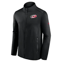 Veste polaire entièrement zippée Fanatics Black Carolina Hurricanes Authentic Pro Rink pour hommes