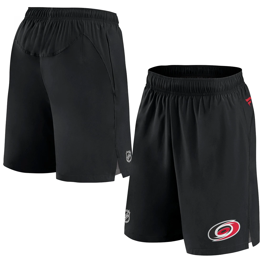 Short de patinoire professionnel authentique Fanatics Black Carolina Hurricanes pour hommes