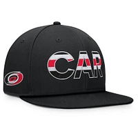 Casquette Snapback authentique Pro Rink des Hurricanes de la Caroline pour hommes Fanatics Black