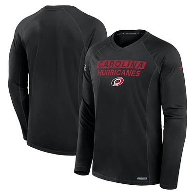 Men's Fanatics Black Carolina Hurricanes Authentic Pro Rink Tech Long Sleeve T-Shirt