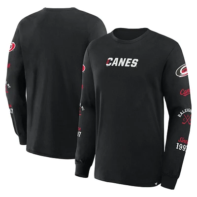 Men's Fanatics Black Carolina Hurricanes Boxed Legacy Long Sleeve T-Shirt