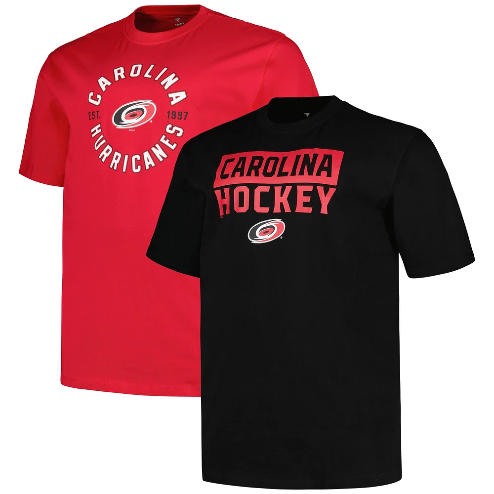 Ensemble de 2 t-shirts Fanatics Carolina Hurricanes Big & Tall pour hommes