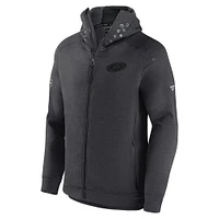 Veste à capuche entièrement zippée Fanatics Heather Charcoal Carolina Hurricanes Authentic Pro Road Tech pour hommes