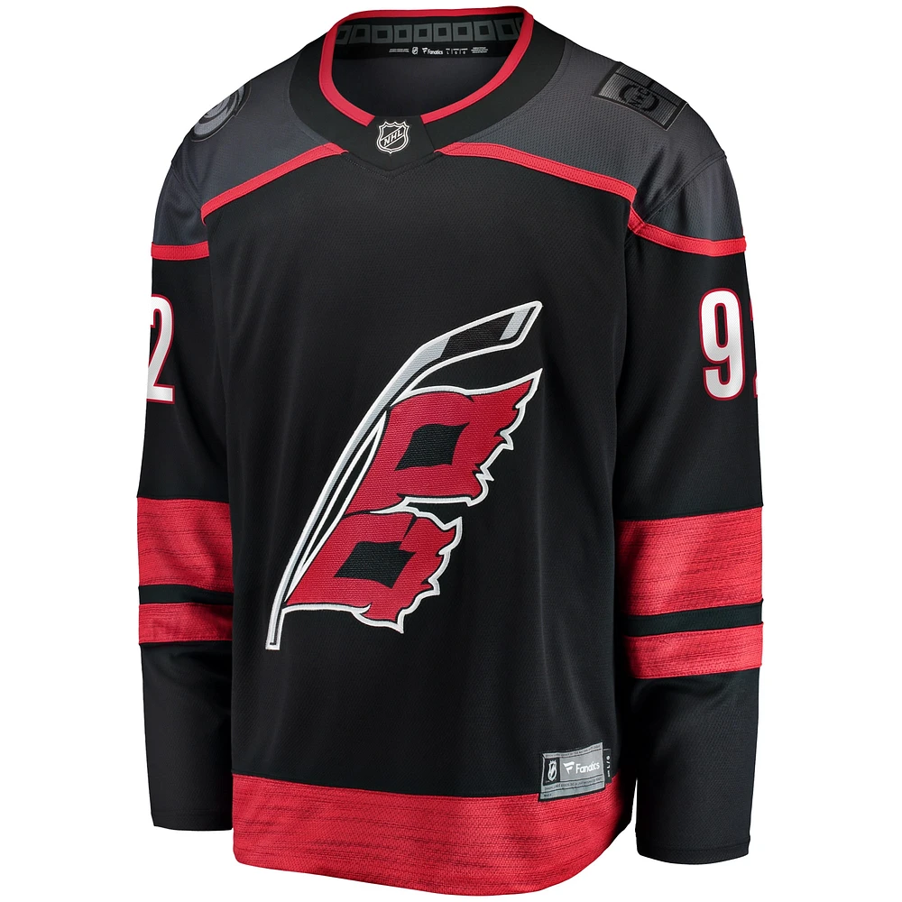 Maillot d'évasion à domicile Fanatics Evgeny Kuznetsov pour hommes, noir, Carolina Hurricanes