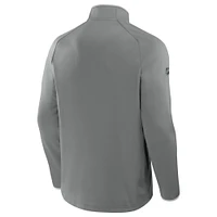Pull en molleton Authentic Pro gris à fermeture éclair quart de tour pour homme, Hurricanes la Caroline, séries éliminatoires Coupe Stanley 2025