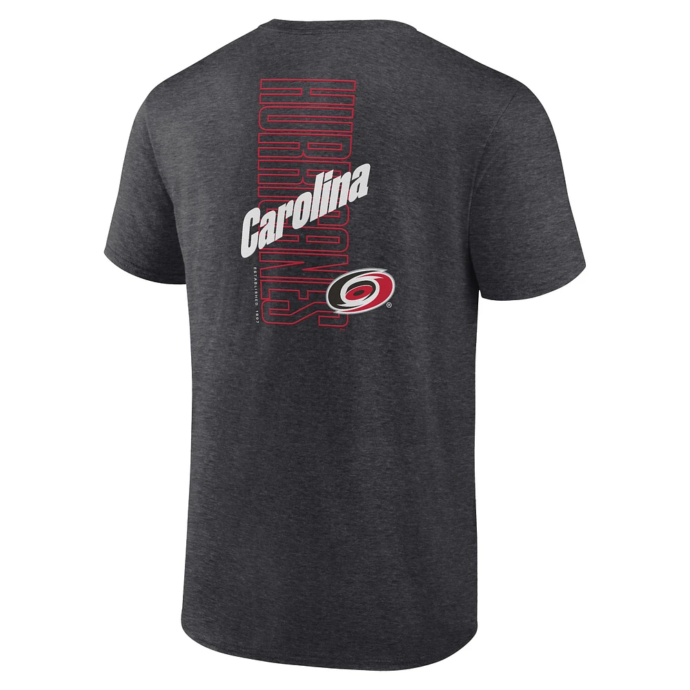 T-shirt Backbone des Hurricanes de la Caroline Heather Charcoal Fanatics pour hommes